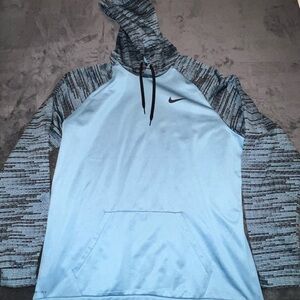 Nike Light Blue and Gray Hoodie